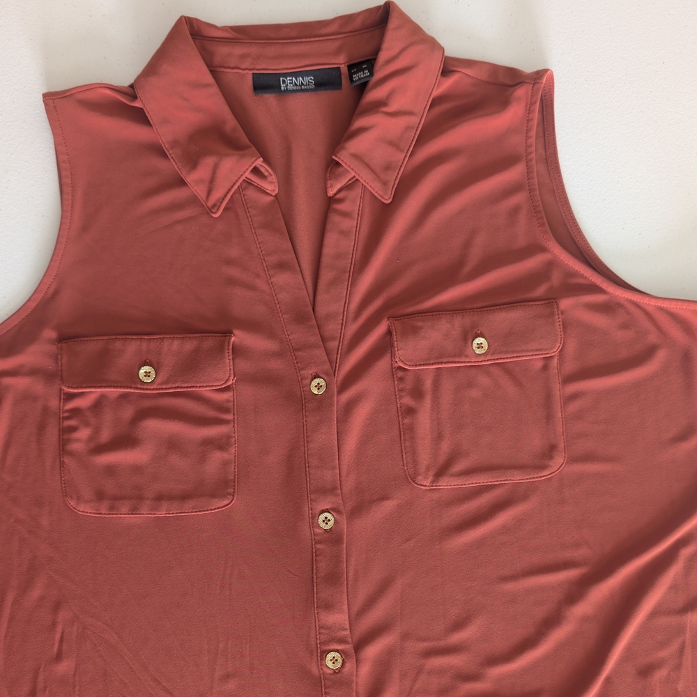 Dennis Basso Camp Shirt Style Dress - XL